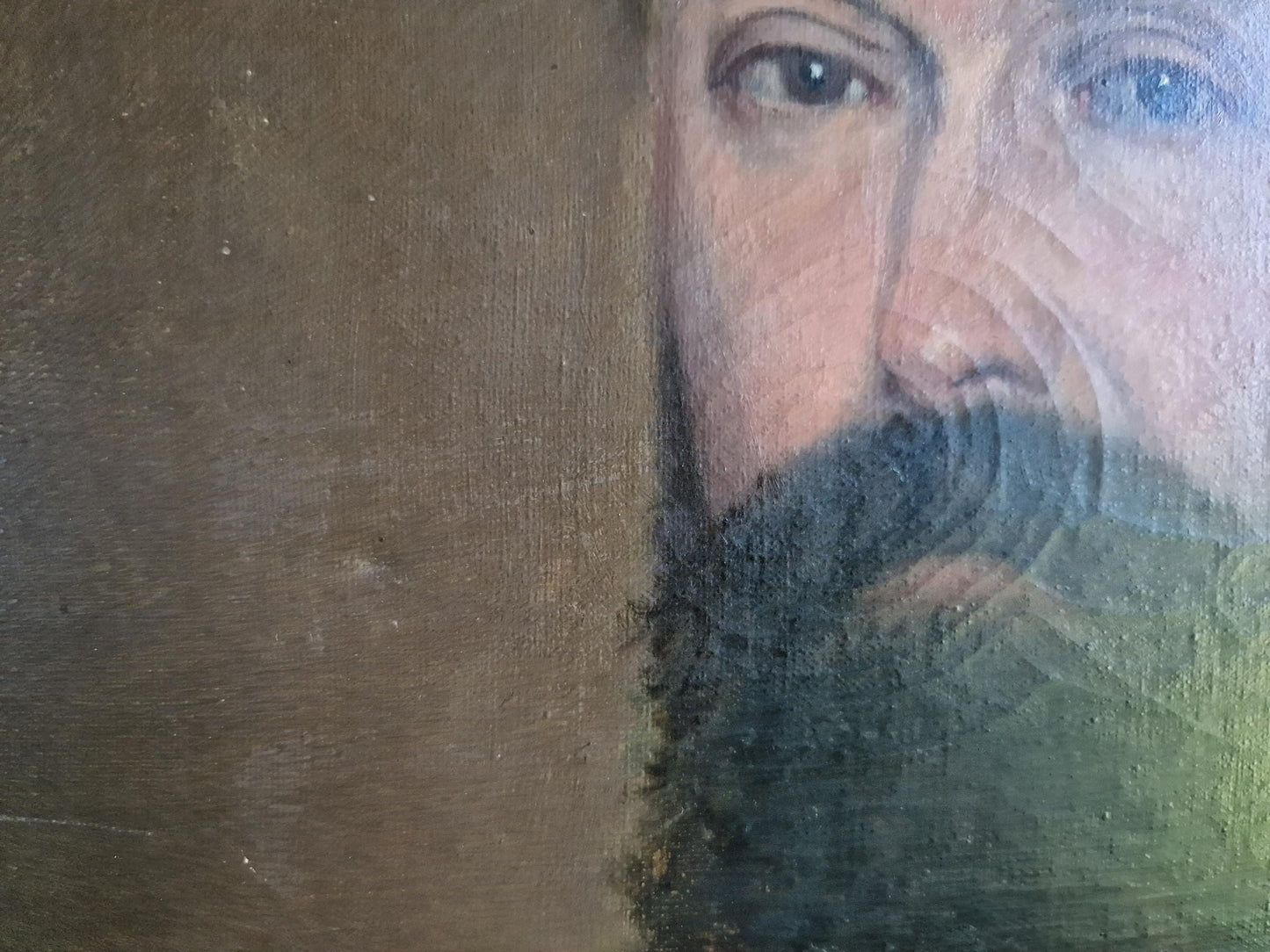 Antique oil painting. Antique portrait of Gentleman. Antique oil on canvas.