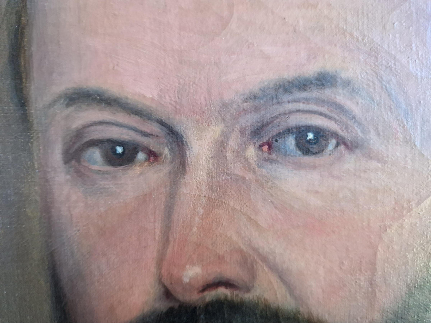 Antique oil painting. Antique portrait of Gentleman. Antique oil on canvas.