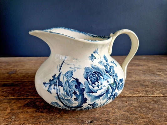 French transferware jug. Transferware pitcher.
