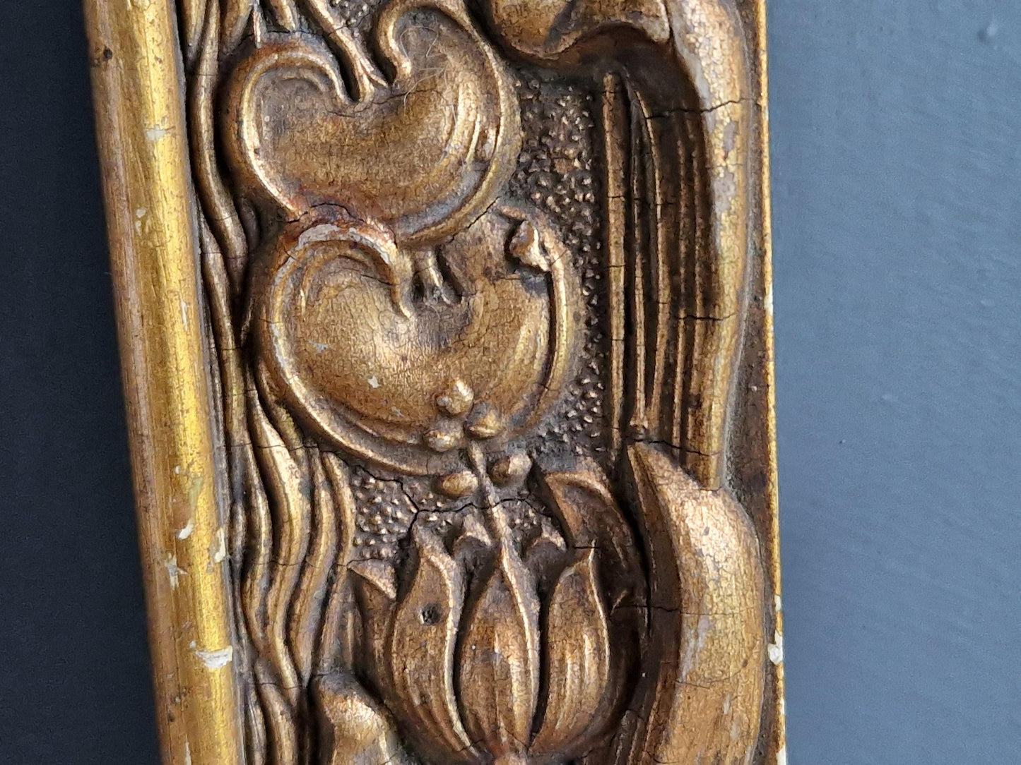 French antique  picture  frame. French Art Nouveau  gilt wood picture frame.