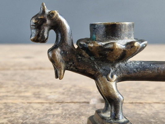 Antique bronze eastern candleholder Antique Dragon candle holder.