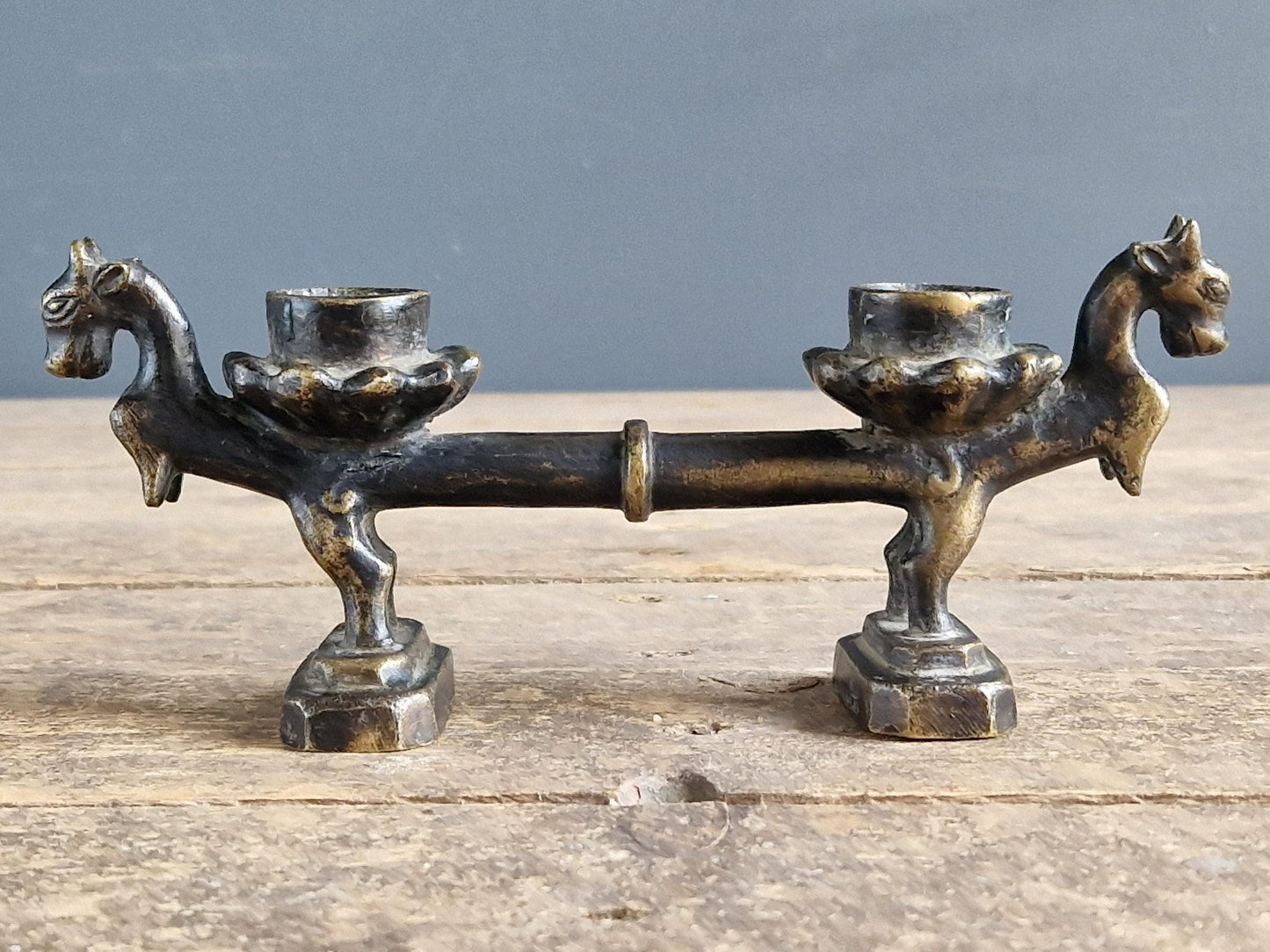 Antique bronze eastern candleholder Antique Dragon candle holder.