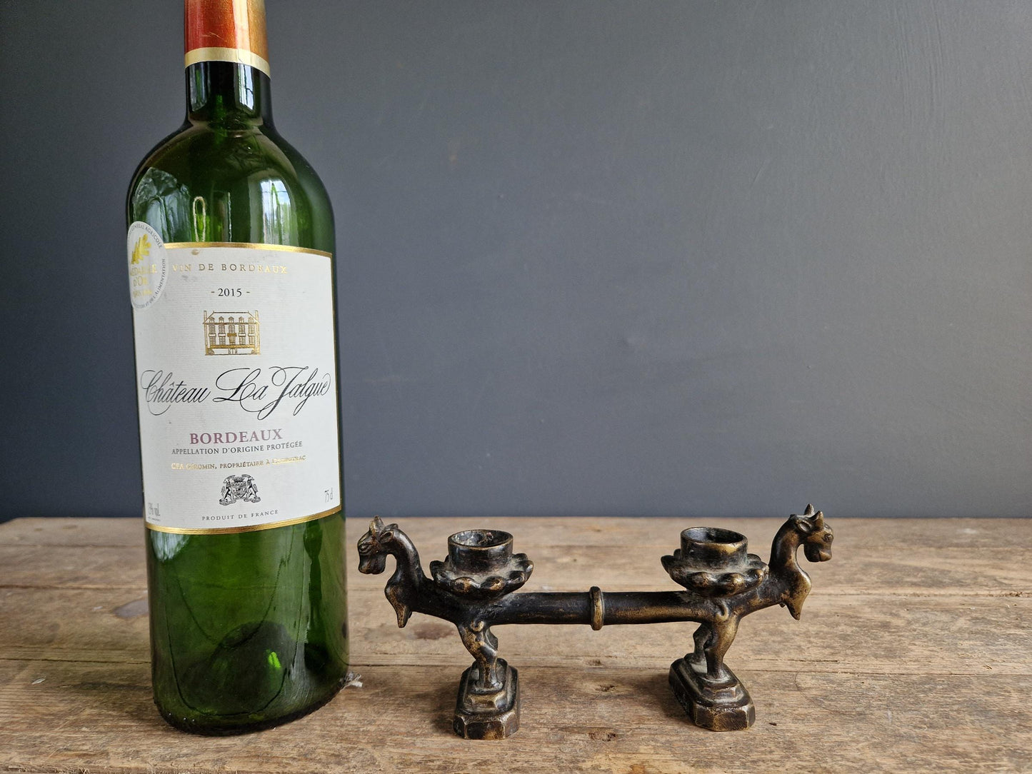 Antique bronze eastern candleholder Antique Dragon candle holder.