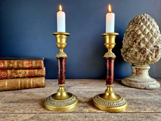 French antique candlesticks. Napoleon 111 candlesticks.