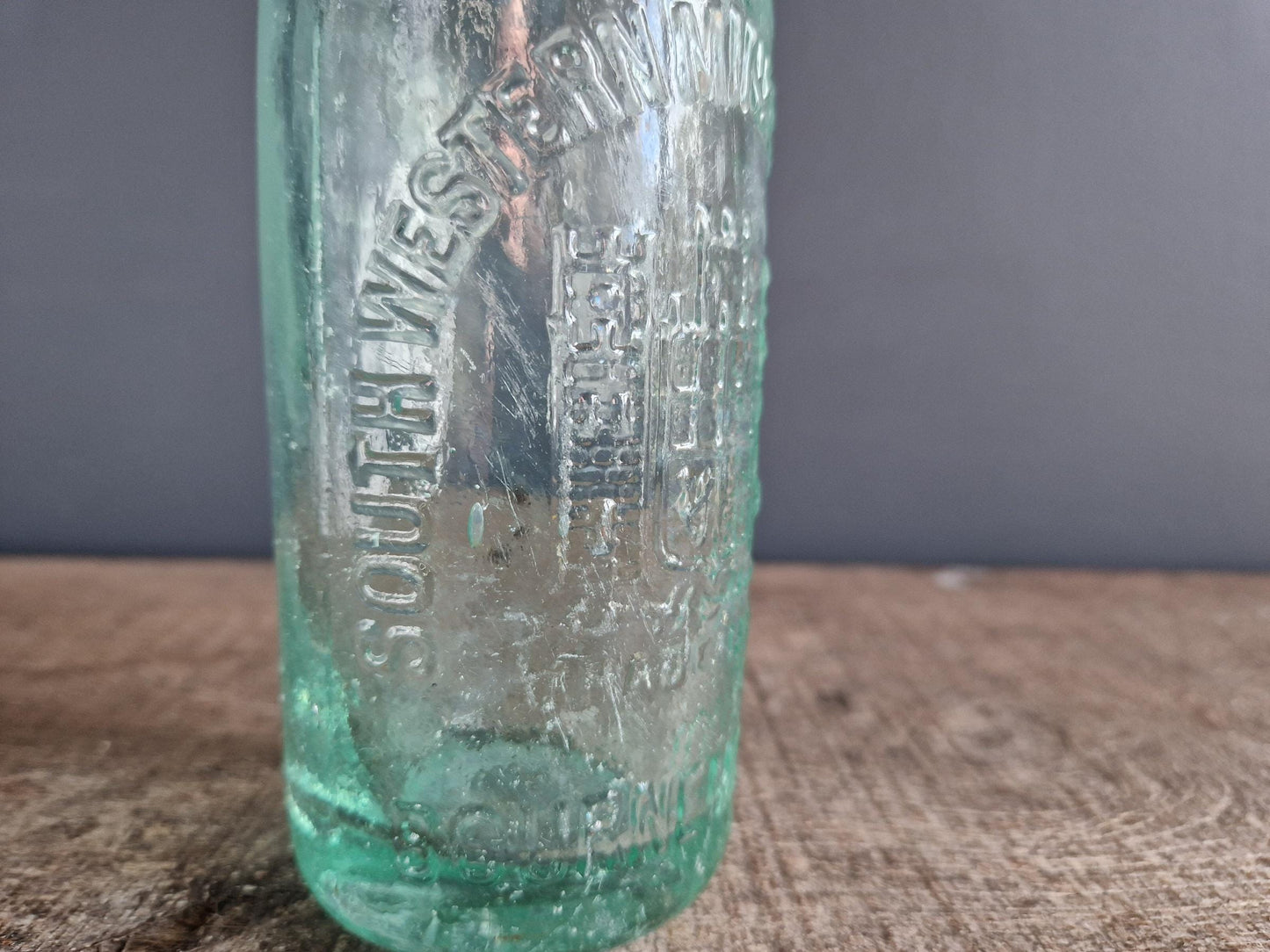 Antique codswallop bottle. Victorian glass bottle.