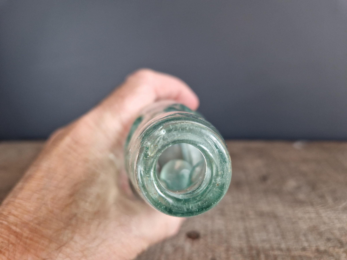 Antique codswallop bottle. Victorian glass bottle.