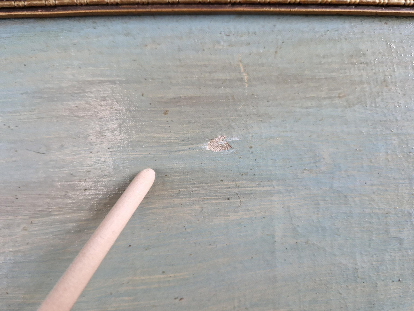 Antique oil painting of a lakeside scene. French oil painting.