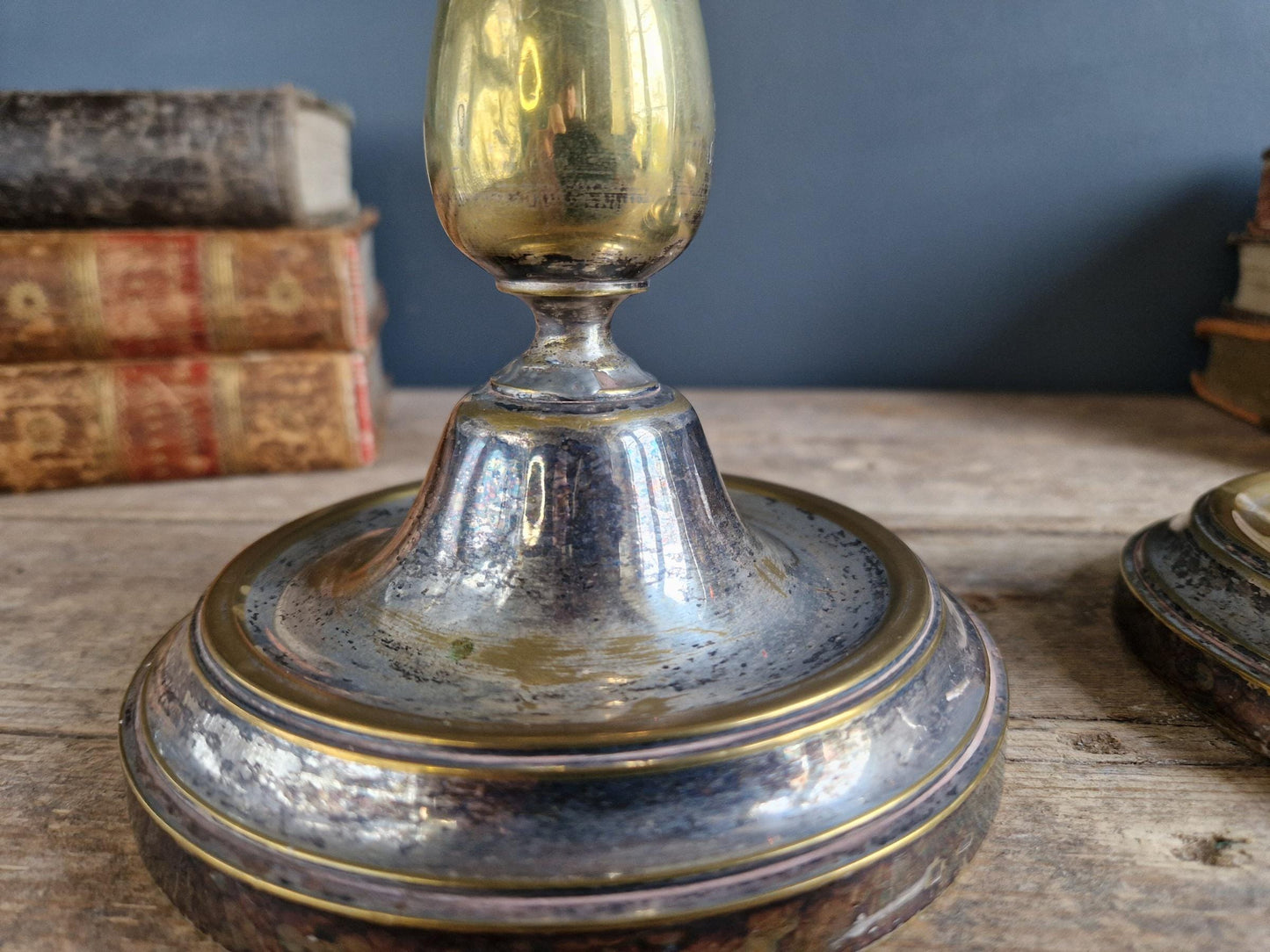 French antique candlesticks Antique brass 1800s candle holders.