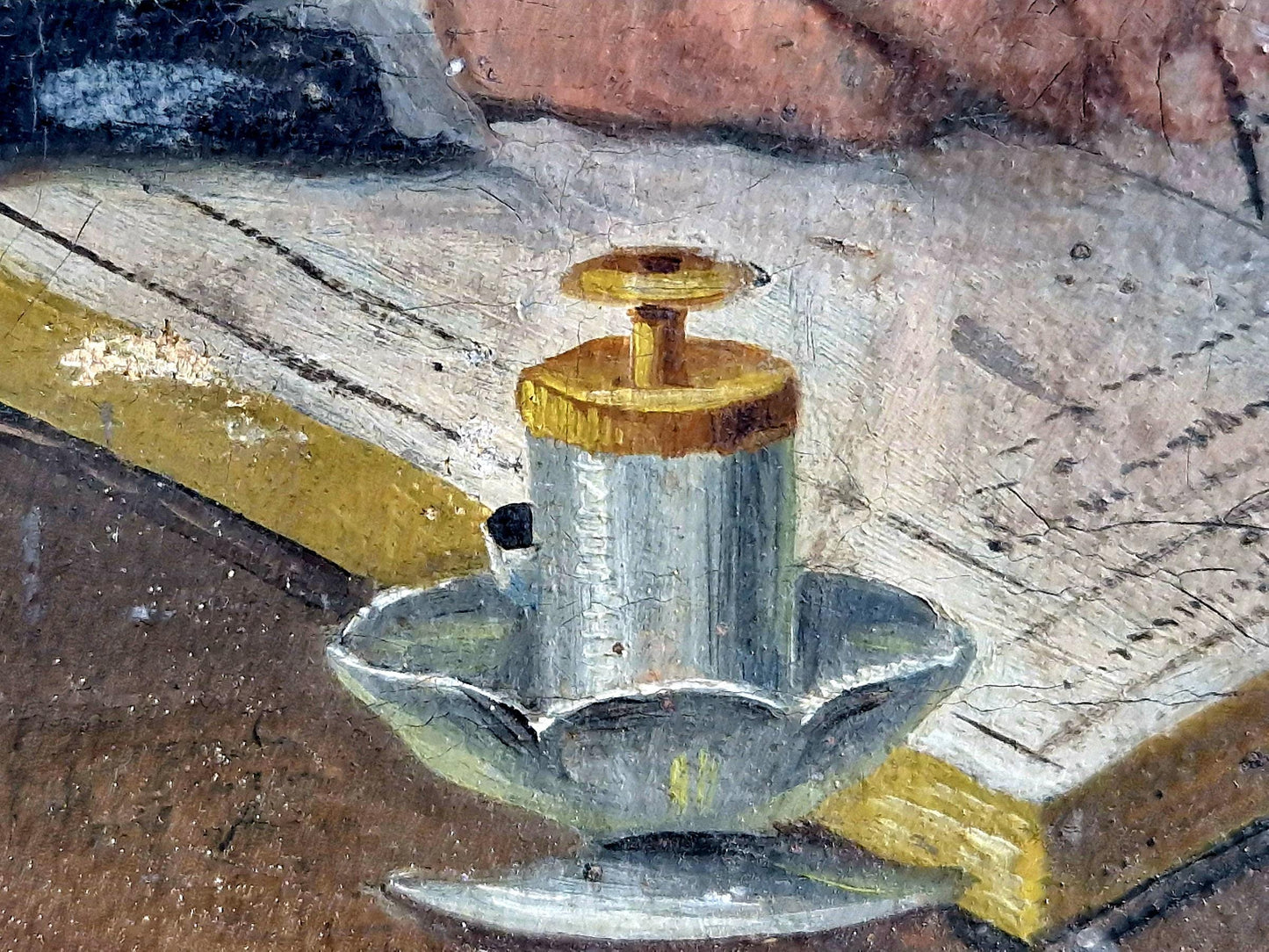 Antique oil painting. Antique portrait of Gentleman writing in his journal. 19th century portrait painting.