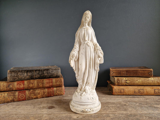 French vintage Madonna statue. Virgin Mary statue.