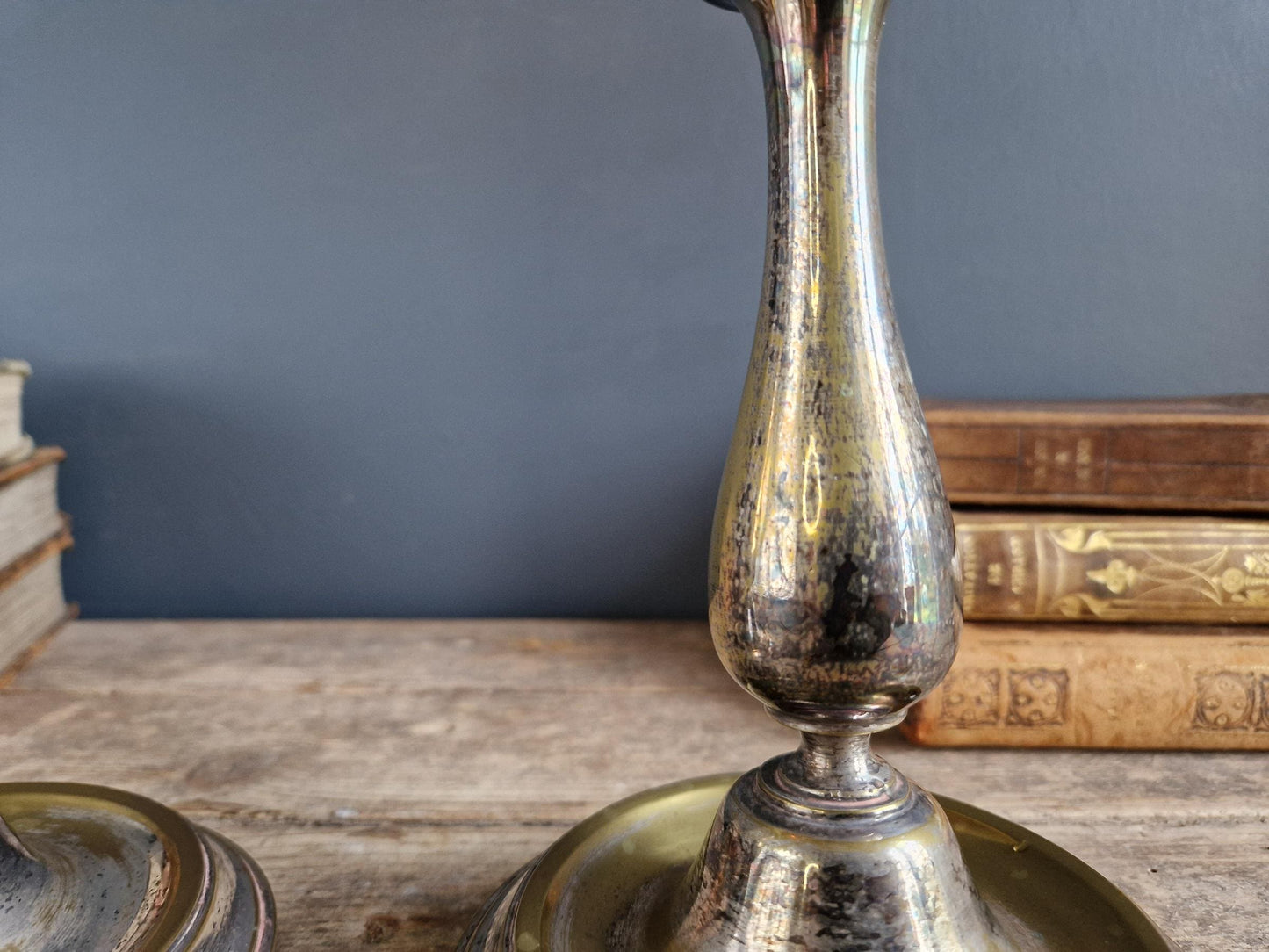 French antique candlesticks Antique brass 1800s candle holders.