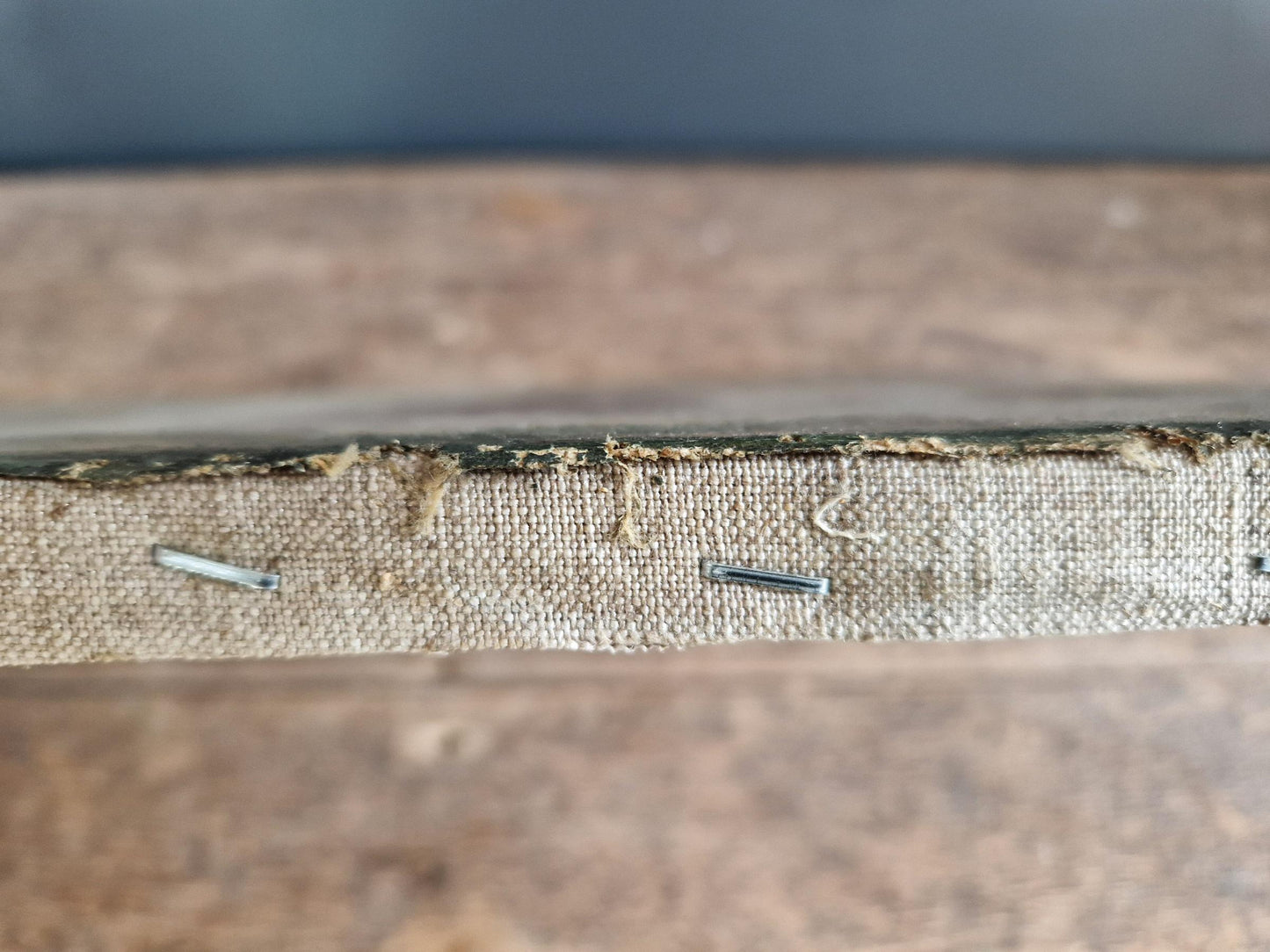 French antique seascape oil painting showing fishing boats on the sea in the moonlight.