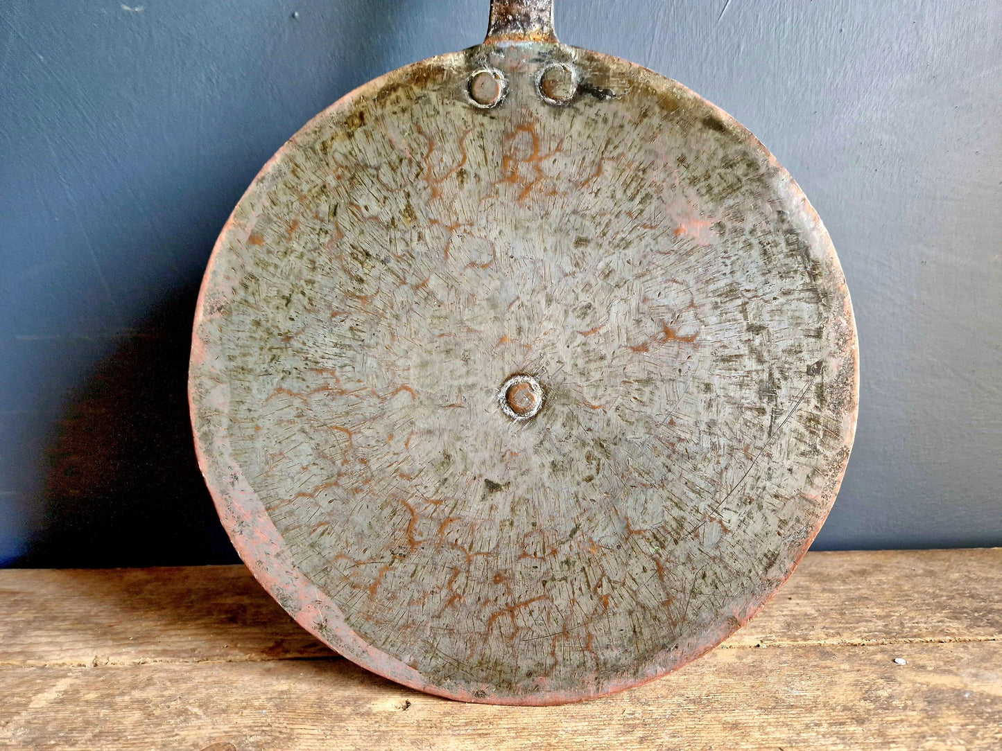 Couvercle de casserole ancien en cuivre français - Décoration de cuisine de style campagnard