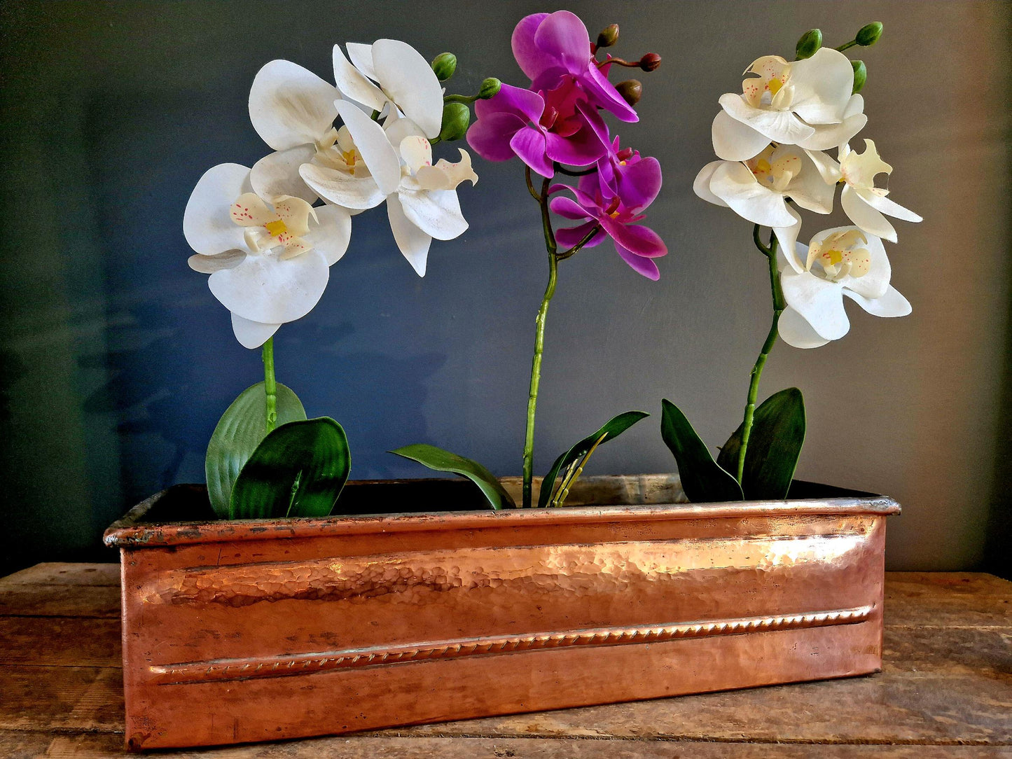 French antique rectangular copper planter.