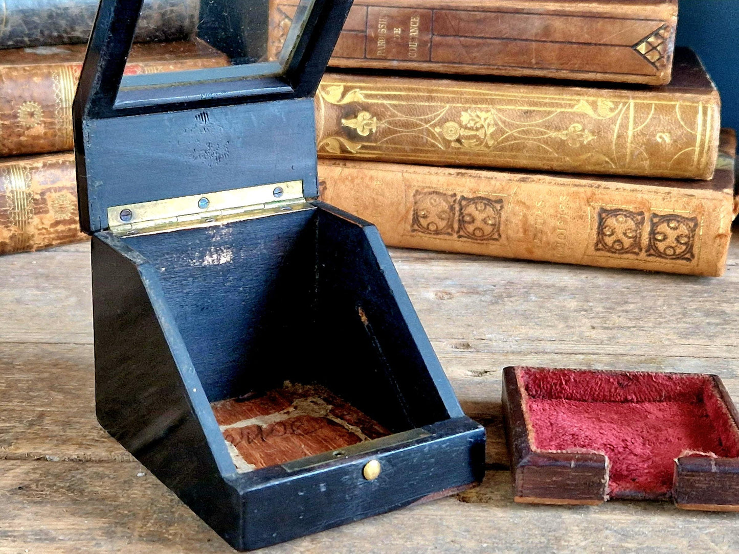 French Antique Pocket Watch Box, Napoleon III Display Case.