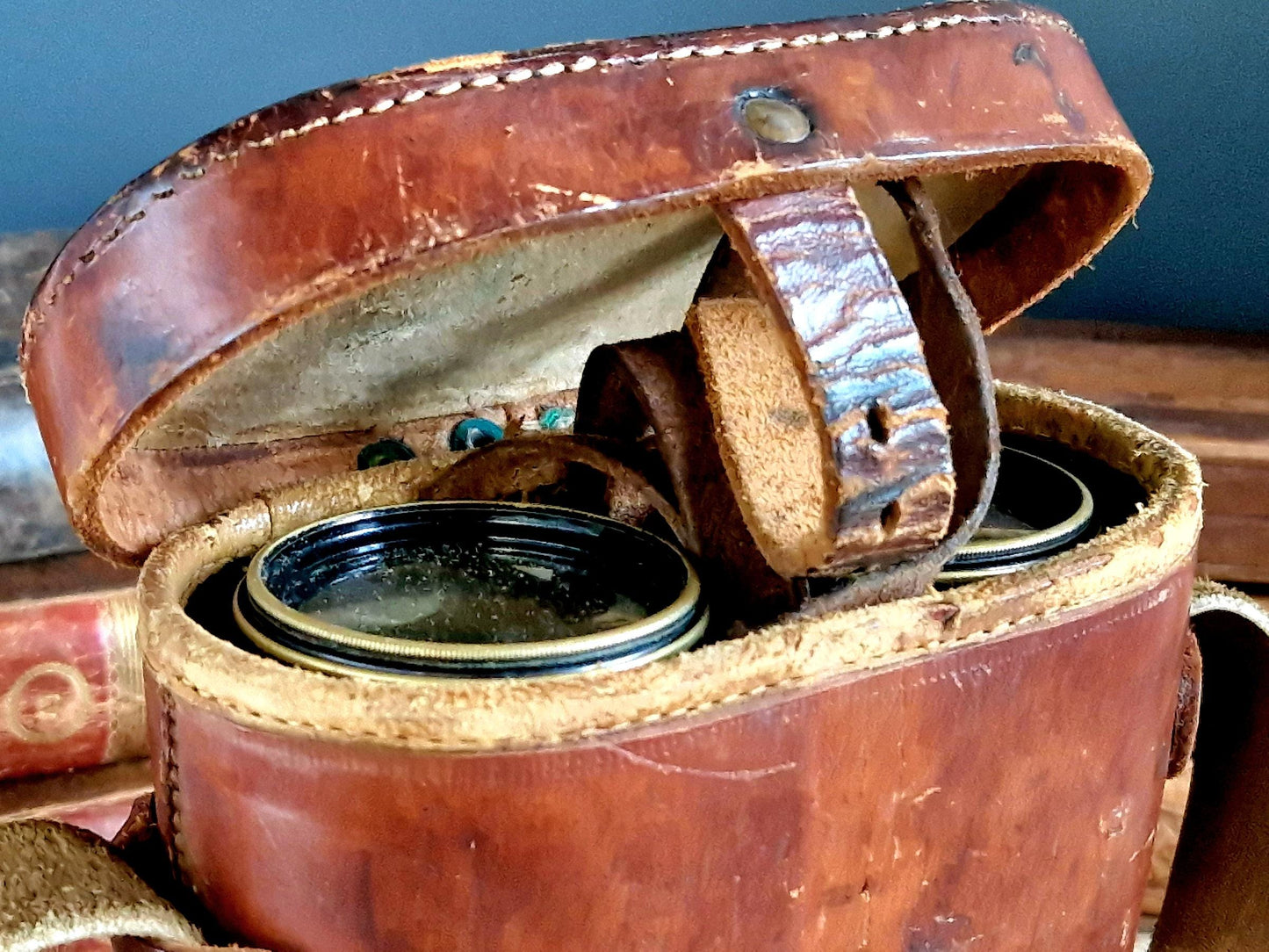 Antique French Binoculars, A. Tubeuf Paris, with Leather Case