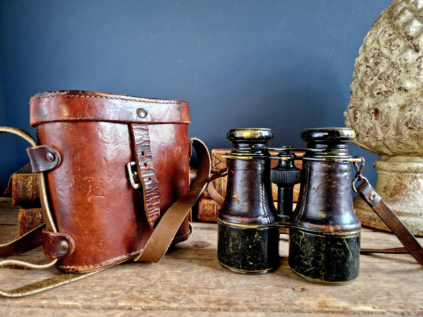 Antique French Binoculars, A. Tubeuf Paris, with Leather Case