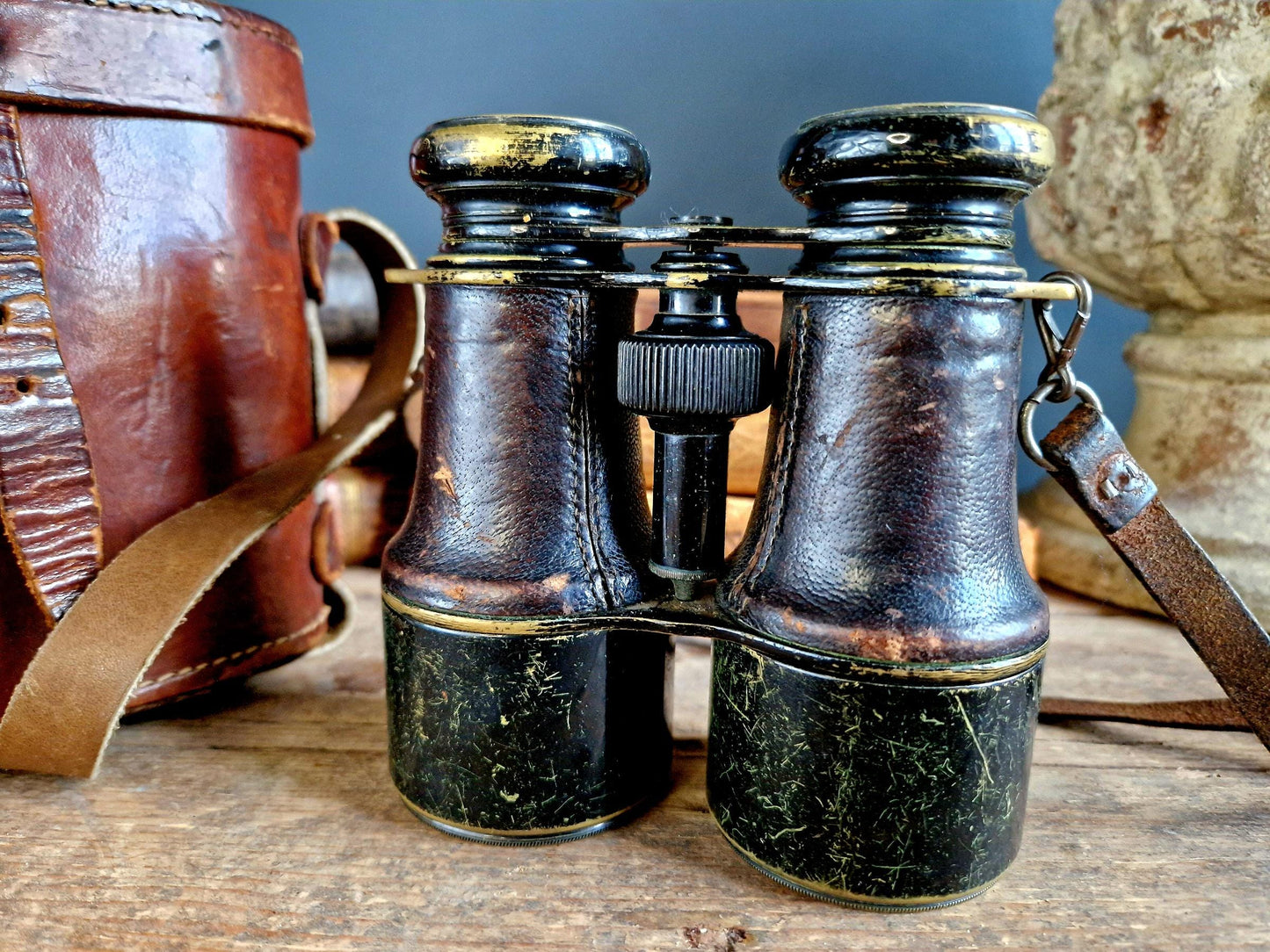 Antique French Binoculars, A. Tubeuf Paris, with Leather Case
