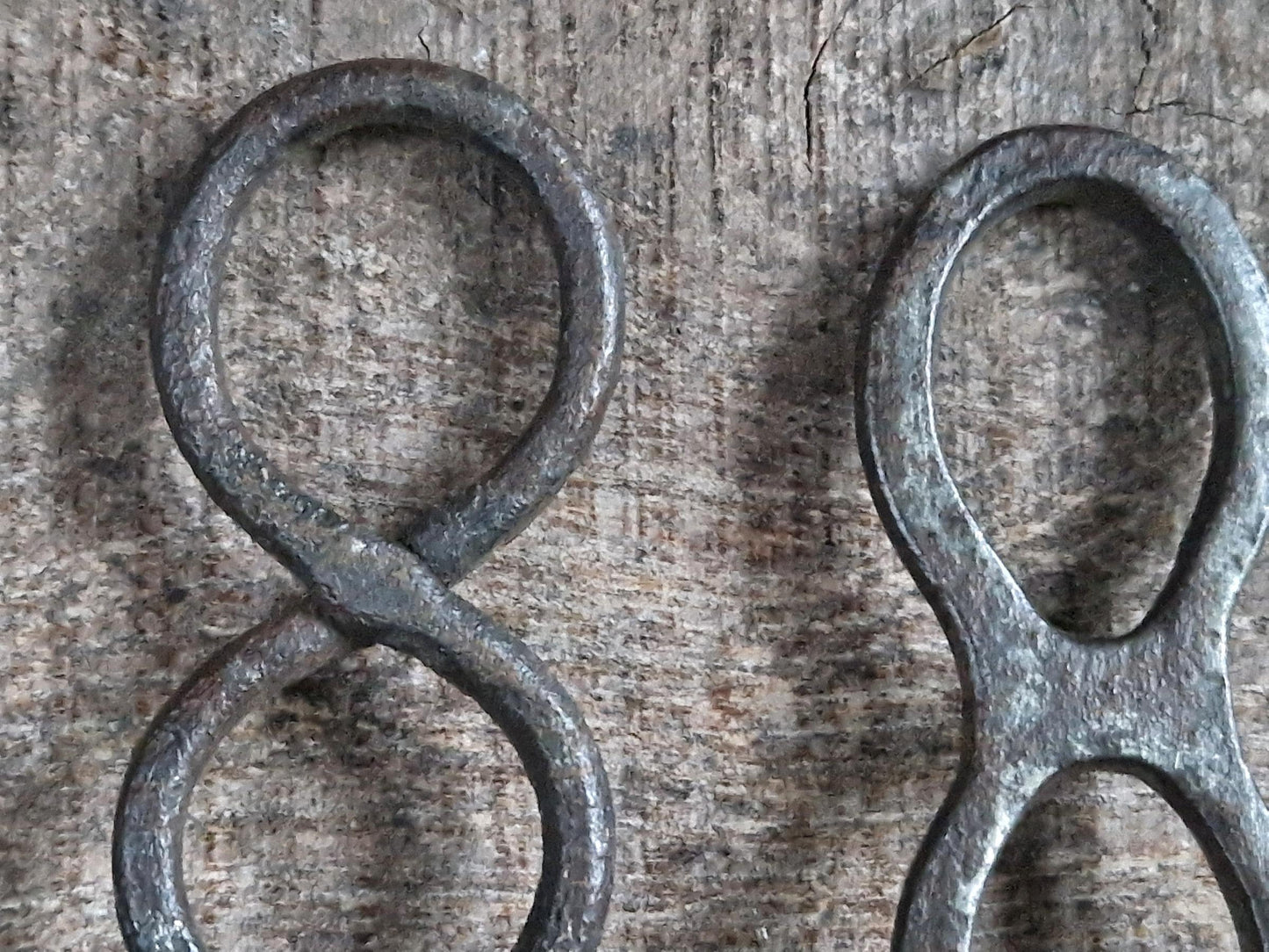 Four old French charcuterie hooks. Antique meat hooks for kitchen decor.