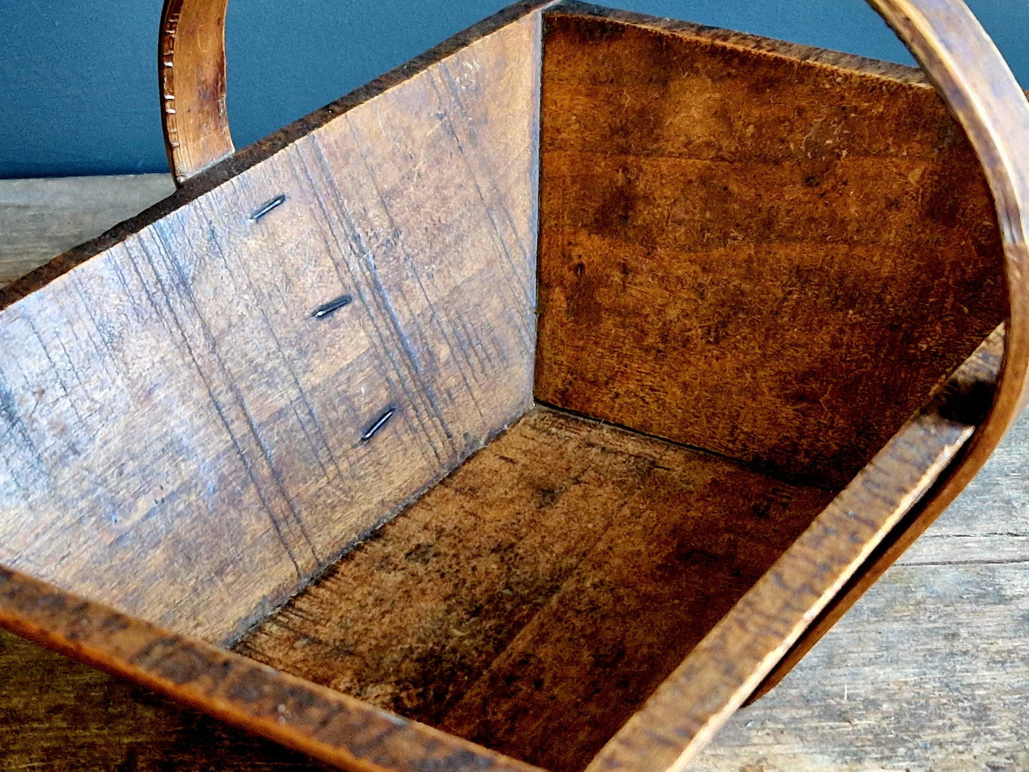 Antique French Wooden Trug, Art Deco Home Decor