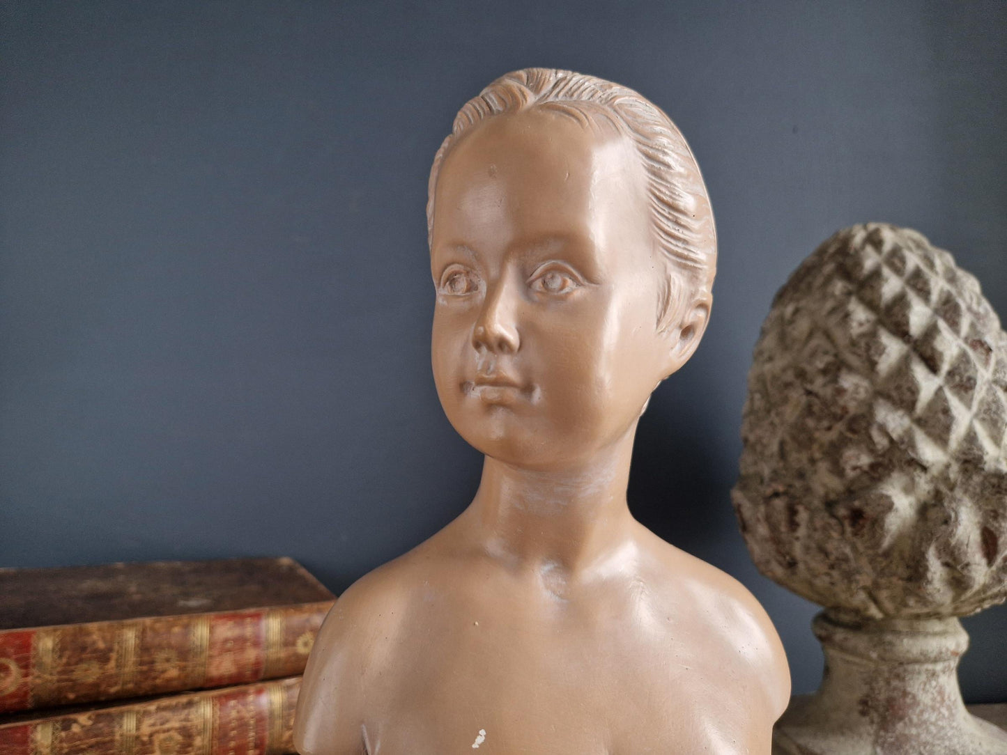 French antique plaster bust of a lady.